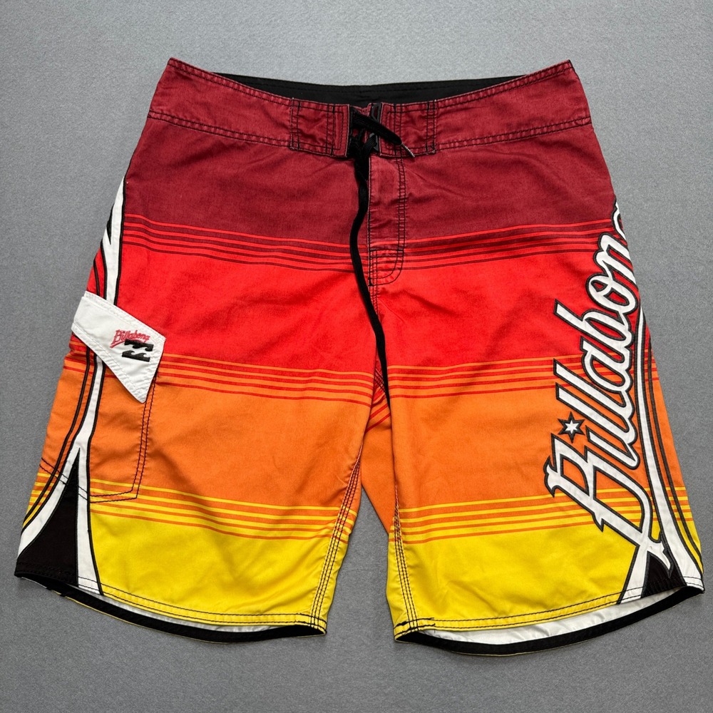 Billabong Board Shorts Men's 34 Multicolor Sunset Drawstrings Swimwear Surfer